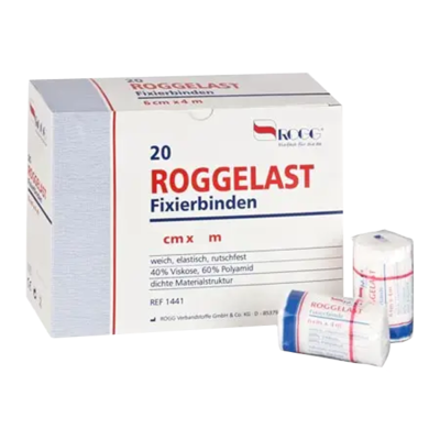 ROGGELAST Fixierbinden 4 cmx4 m in Cellophan