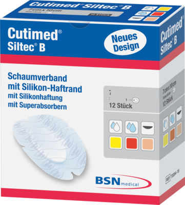 CUTIMED Siltec B Schaumverb.7,5x7,5 cm m.Haftr.